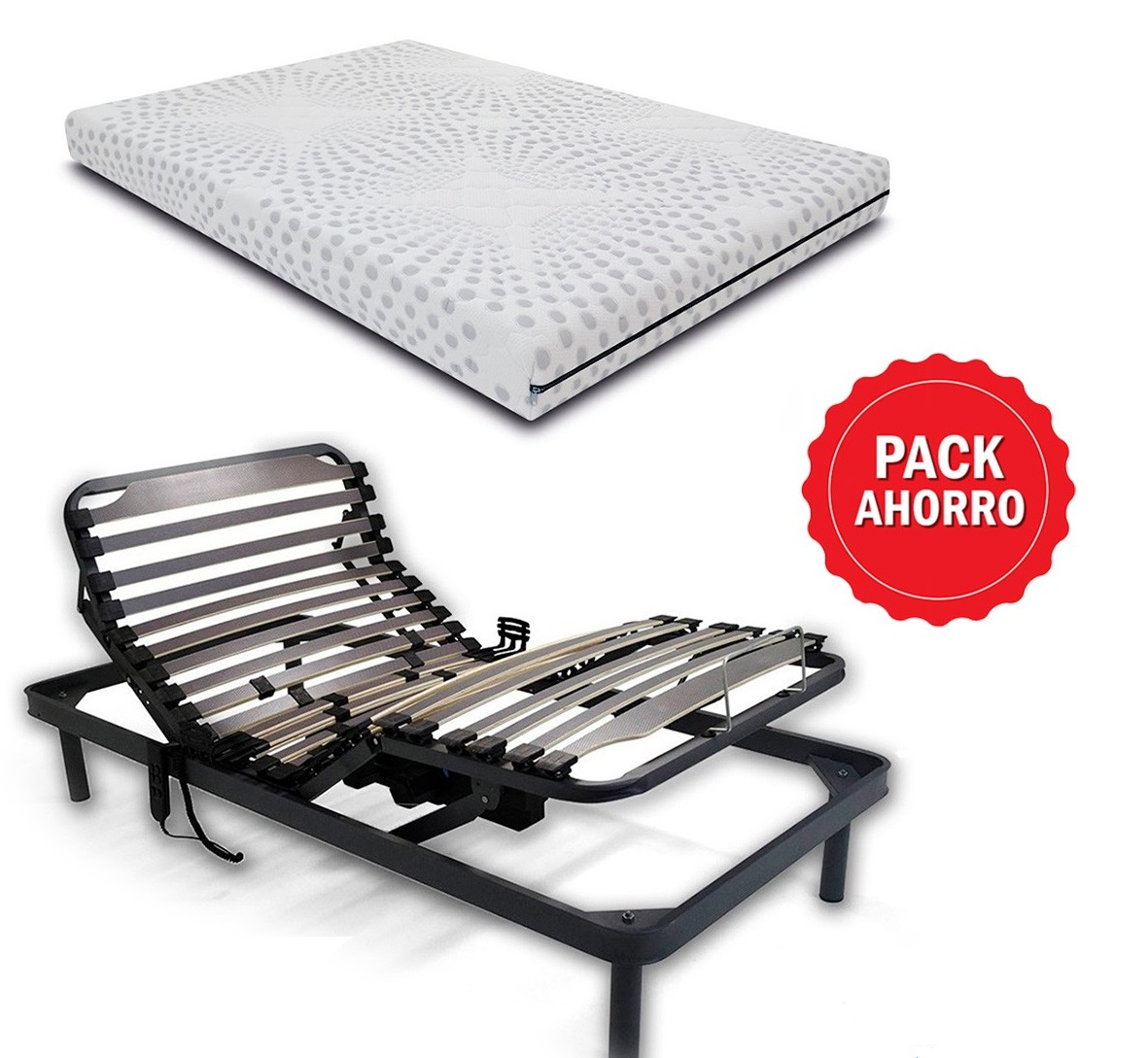 pack somier articulado electrico 105 x 190 + colchon | MeLoPidoYa
